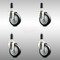 Service Caster 4 Inch 316SS Black Polyurethane Swivel 1 Inch Expanding Stem Caster Set SCC SCC-SS316EX20S414-PPUB-BLK-1-4 - alternate 1